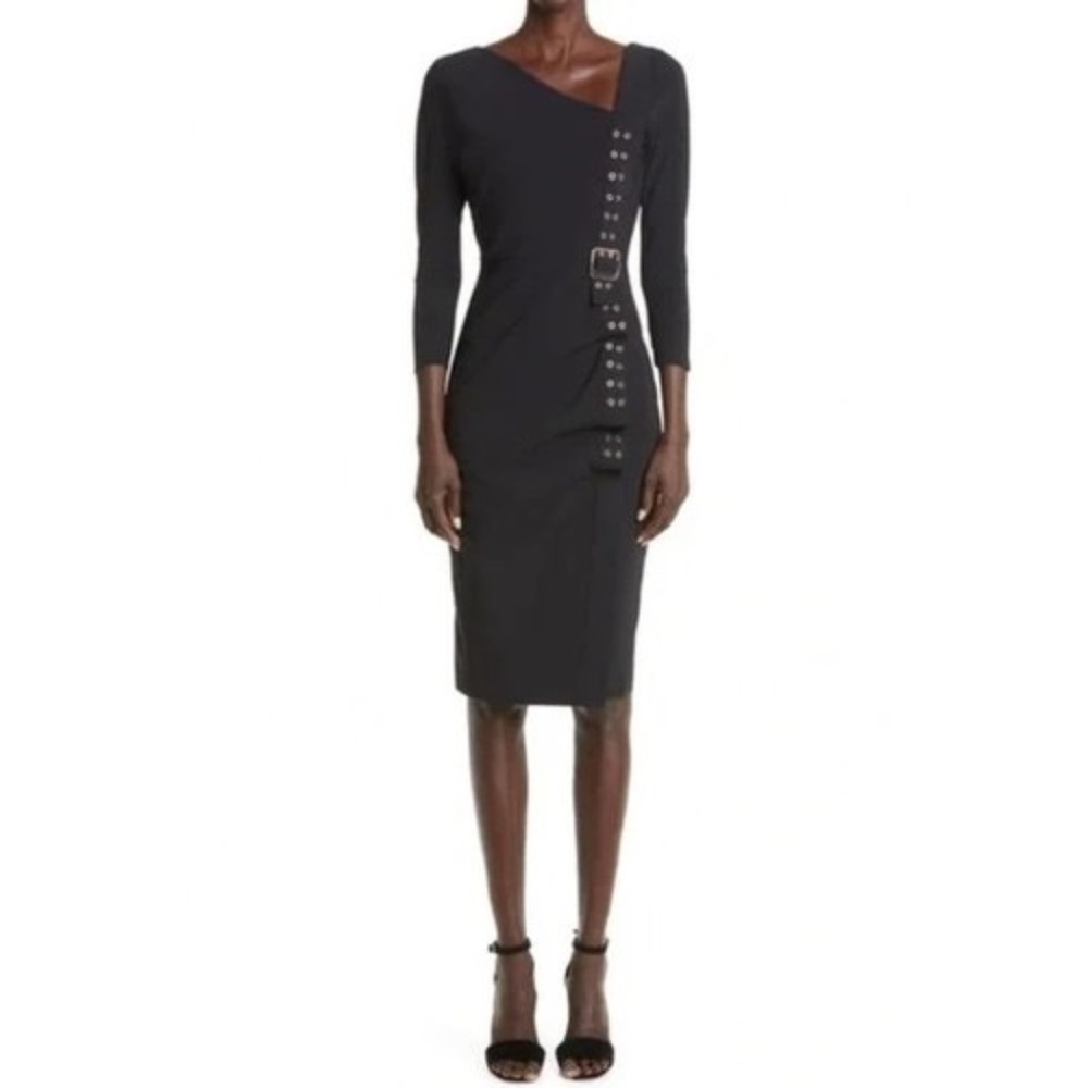 Chiara Boni la Petite Robe Cibeles Draped Sheath Black LBD Dress Sz 40 IT 4 US